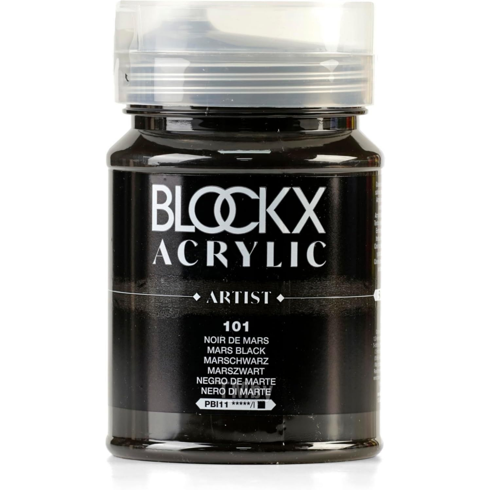 Краски акриловые "Blockx", 101 марс черный, 500 мл