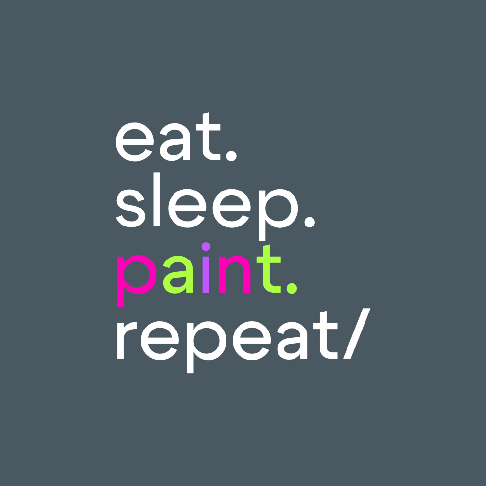 Кружка "Eat. Sleep. Paint. Repeat", фарфор костяной, 410 мл, матовый, антрацит - 2