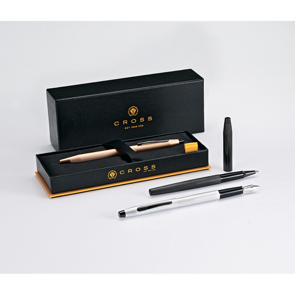 Ручка перьевая Cross "Classic Century Brushed Rose-Gold PVD", F, розовое золото, черный, патрон черный - 4