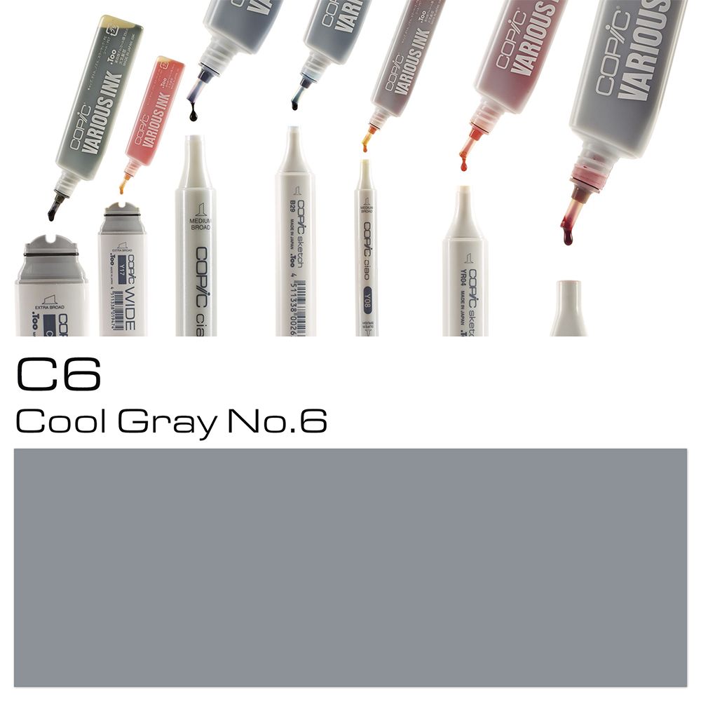 Чернила для заправки маркеров "Copic", C-6 холодный серый №6