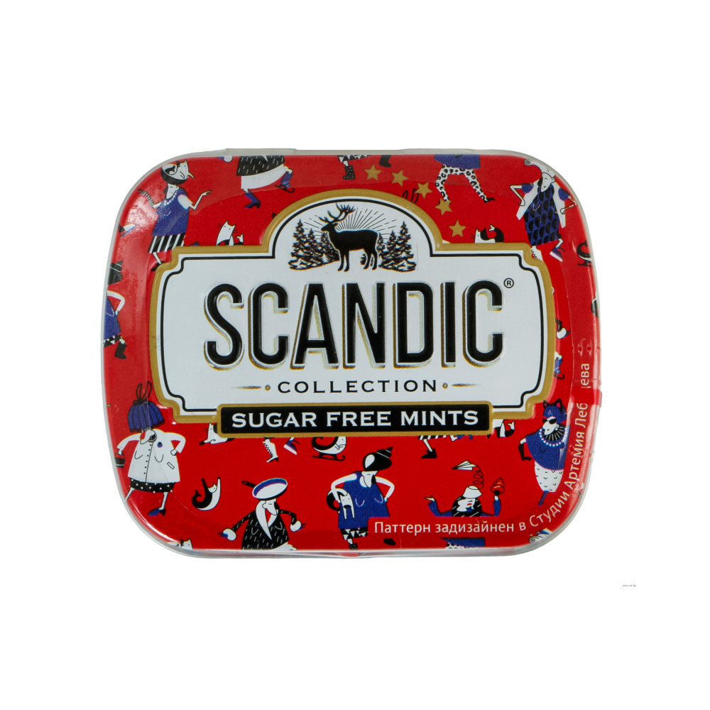 Леденцы "Scandic", 14 г, без сахара, клубничный микс