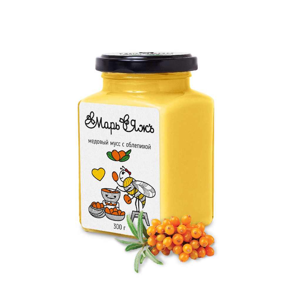 Медовый мусс "МарьЯжъ" с облепихой, 300 гр 