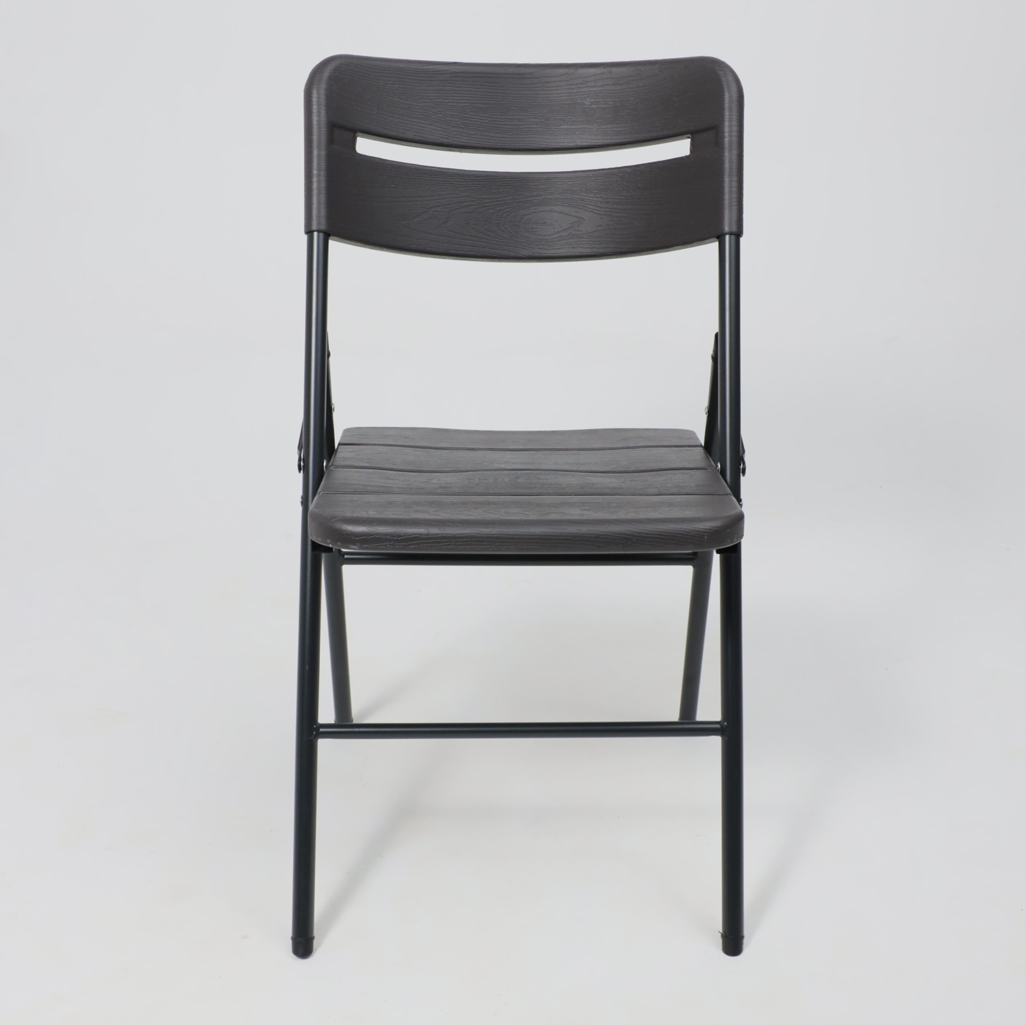 Стул складной, пластик, темно-серый - 6