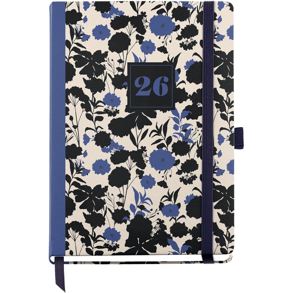 Ежедневник датированный "Black&Blue" 2026, A6, линейка, черный, синий