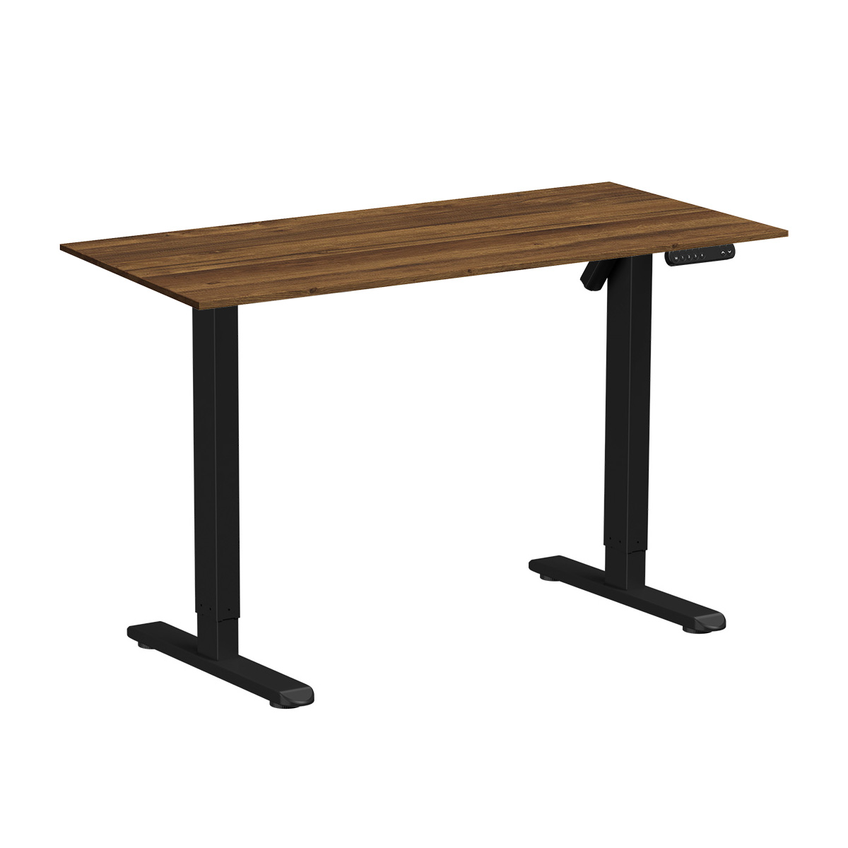 Стол с электроприводом WellDesk Basic 1300x675х18 черный/дуб хантон темный (9191456+9178197)