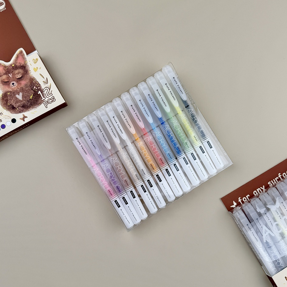 Набор ручек акриловых "Love me", шариковые, 1 мм., пластиковые, 12 штук - 3