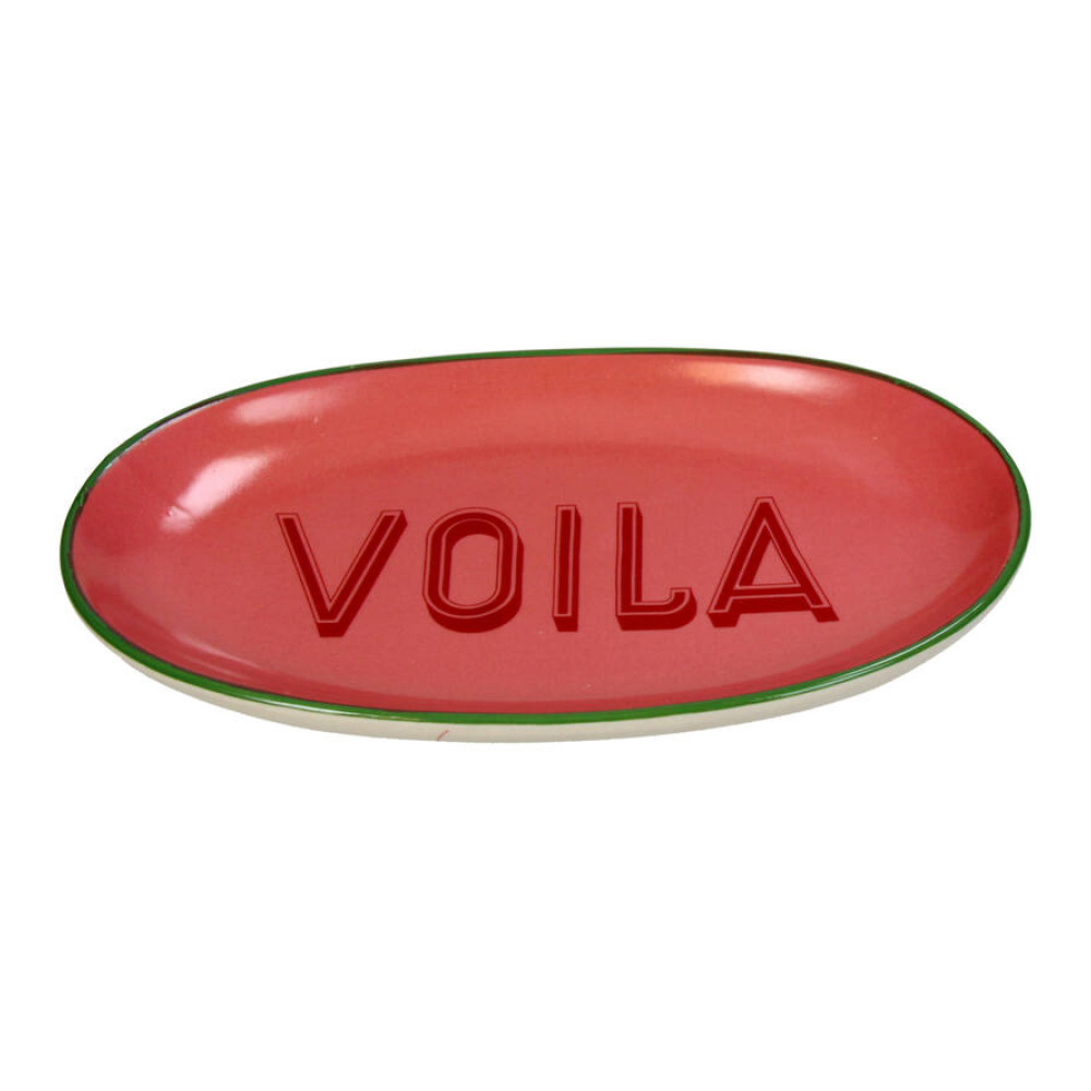 Тарелка керамическая "Voila", 21х12.5 см, красный