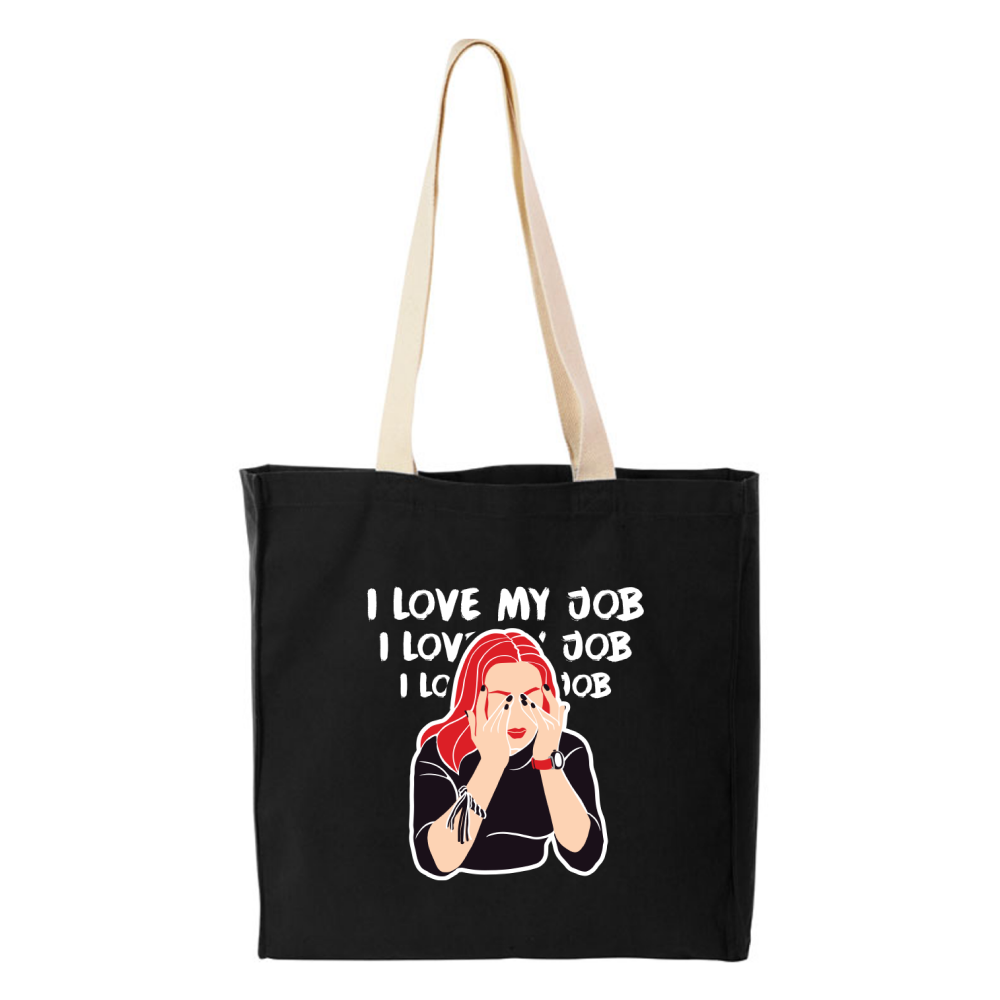 Сумка "I love my job", хлопок, черный
