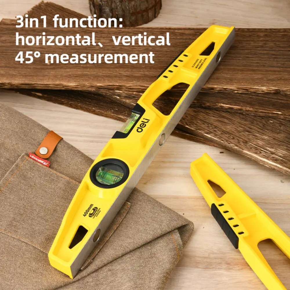 Уровень строительный литой Deli YS EDL290600Q, 600 мм, с двойным обзором - 3