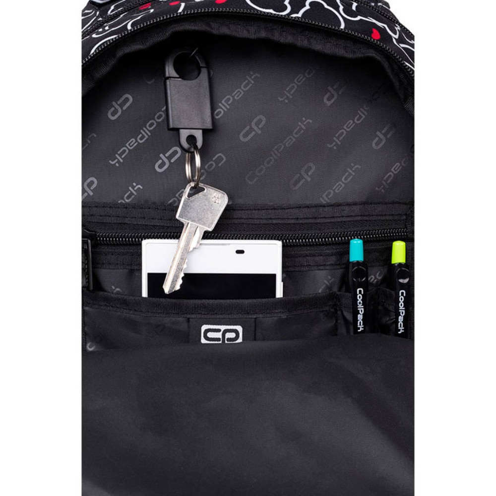 Рюкзак школьный CoolPack "Bear", S, черный, белый - 5