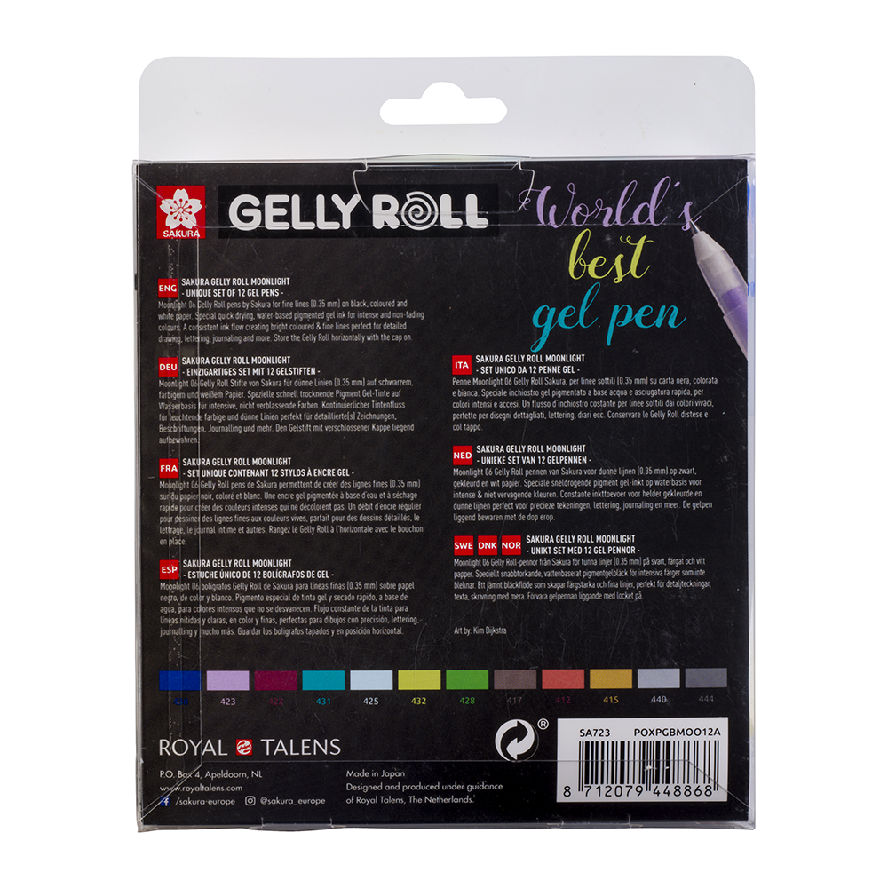 Набор гелевых ручек "Gelly Roll Moonlight", 12 шт., флуоресцентные