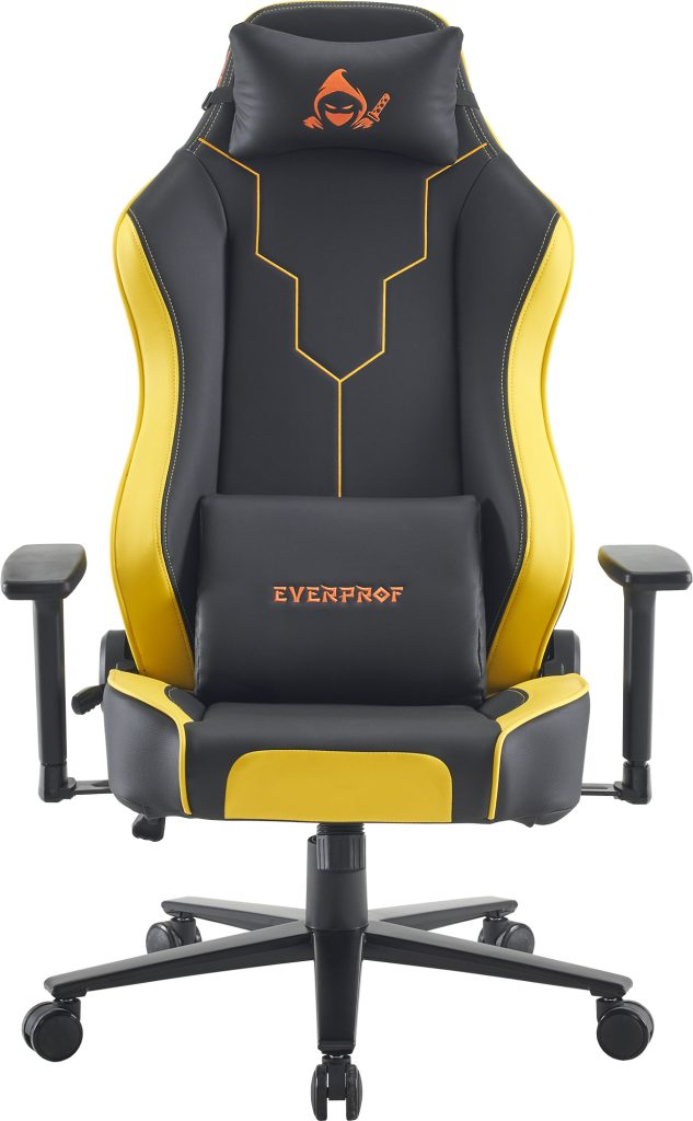 Кресло игровое EVERPROF Rapid экокожа, черный/желтый, крестов. металл