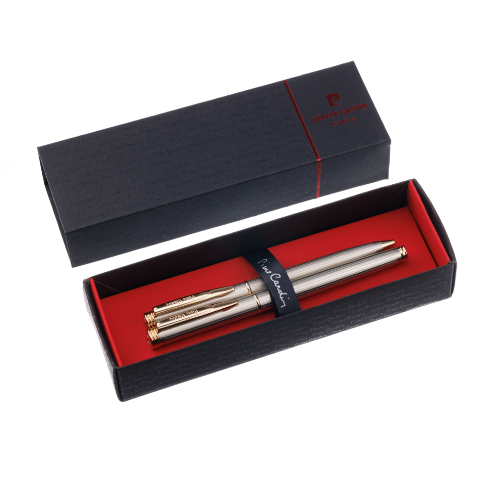 Набор ручек "Pierre Cardin Pen&Pen": ручка шариковая автоматическая и роллер, серебристый, золотой - 2