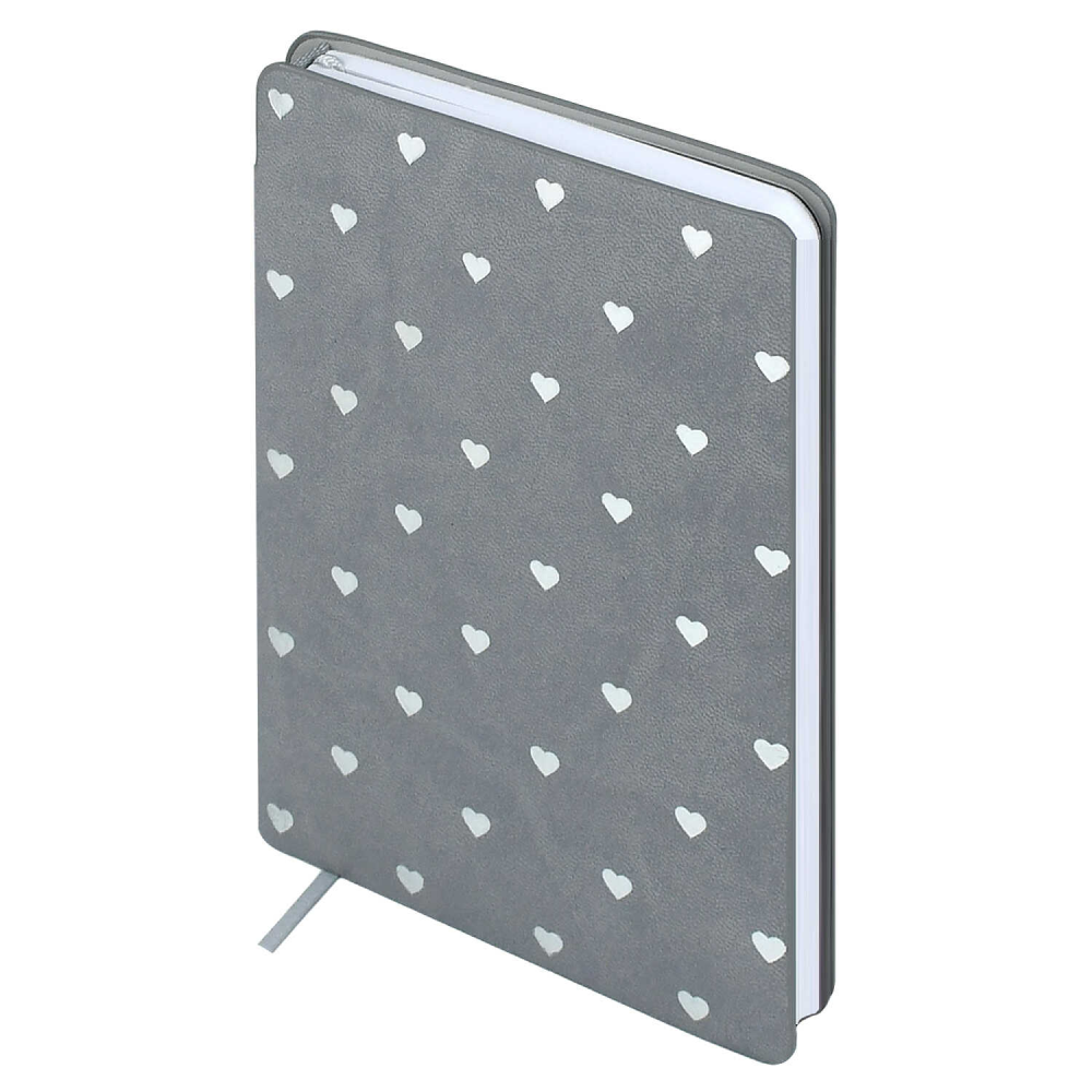 Книга записная "Замша", А6, 96 листов, линейка, серый