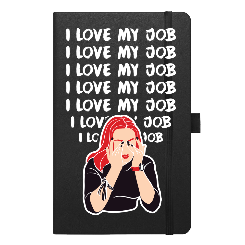 Скетчбук "I love my job", 13х21 см, 140 г/м2, 80 листов, черный