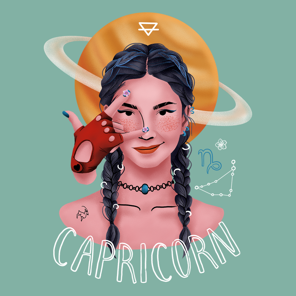 Футболка унисекс "Козерог", бирюзовый, XS-S