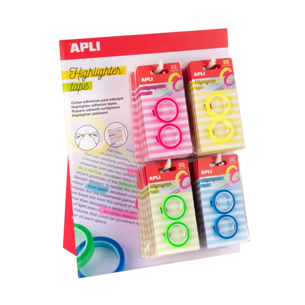Лента-текстовыделитель "Apli", ассорти - 6