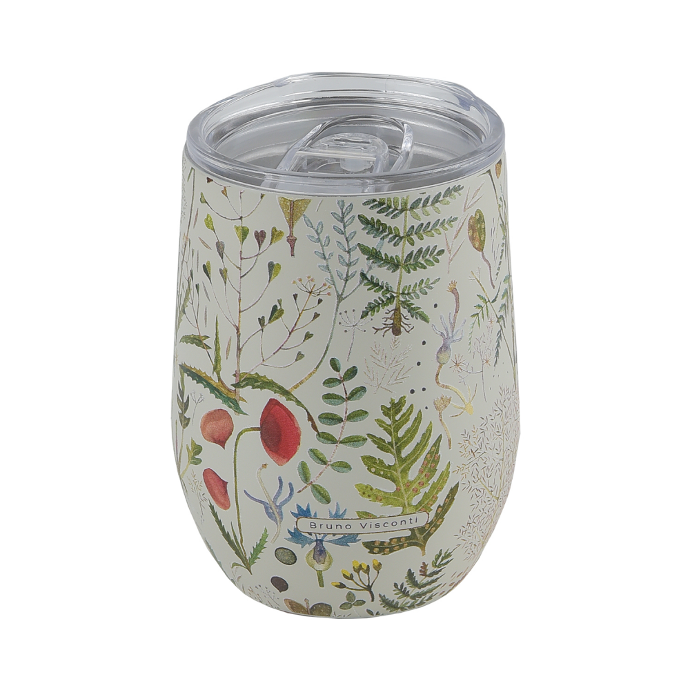 Кружка термическая "Flora. Луговые травы", металл, пластик, 360 мл, белый