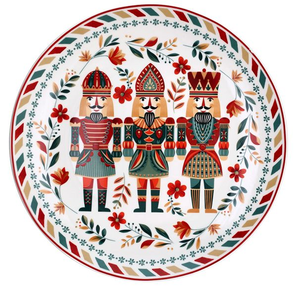 Тарелка фарфоровая "Xmas party", 30 см, разноцветный