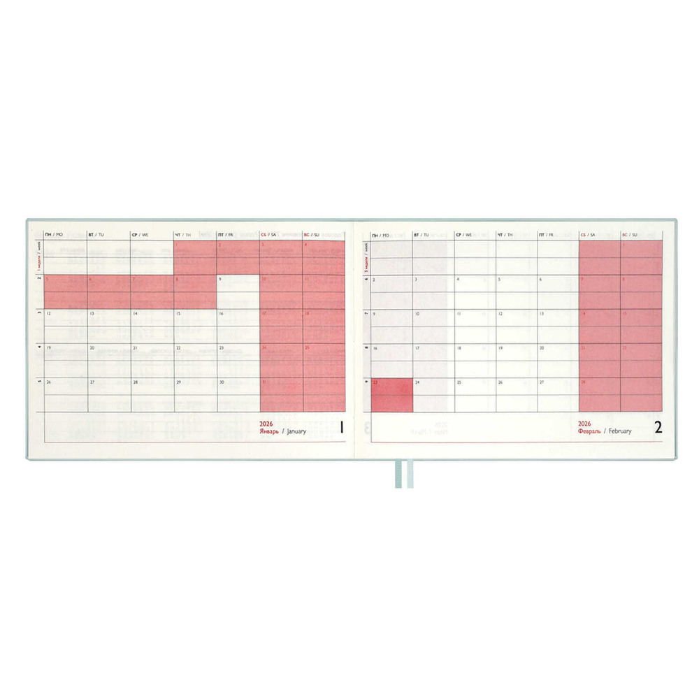 Еженедельник датированный "Джут", 181х127 мм, 128 страниц, мятный, 2026 - 5