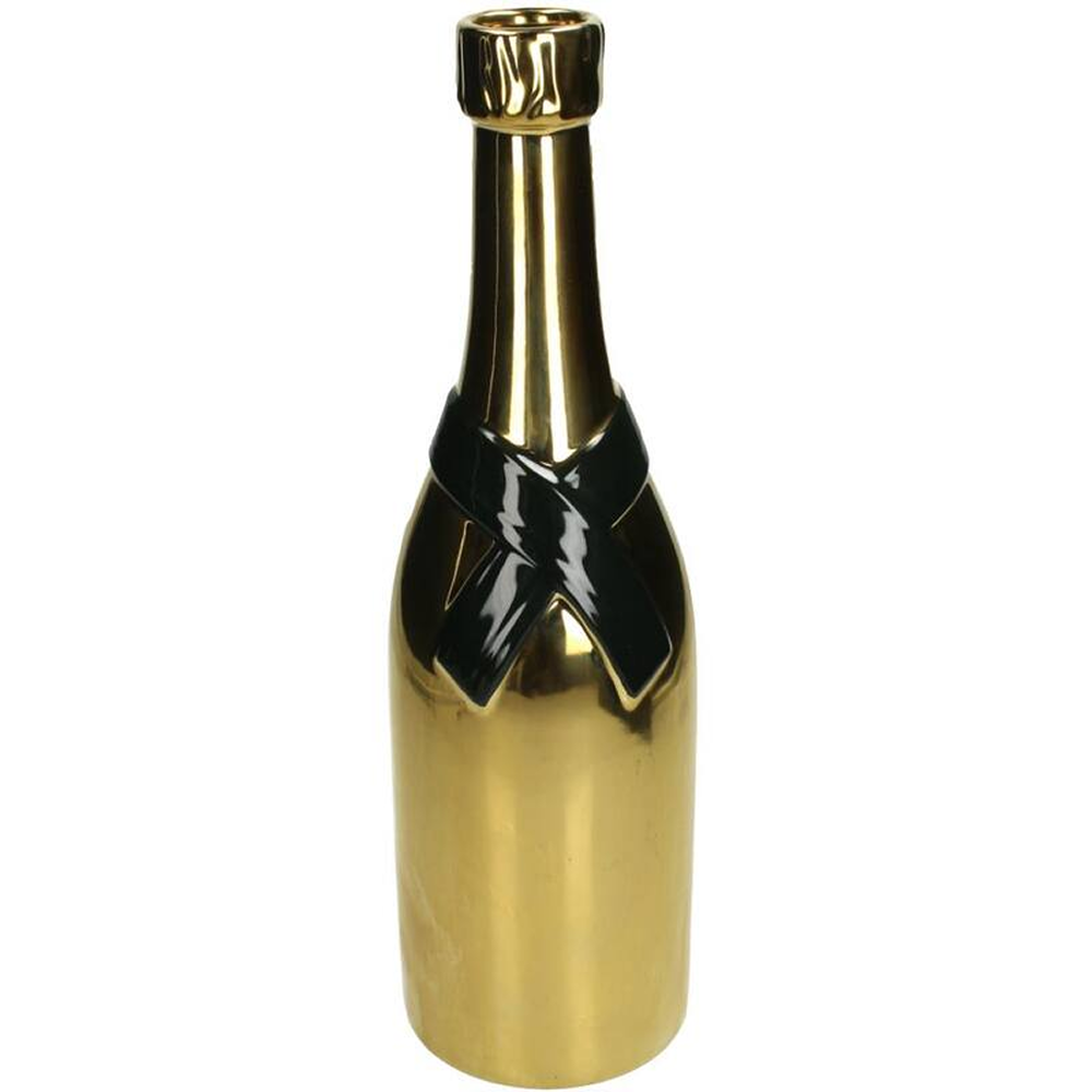 Ваза фаянсовая "Champagne Bottle", 39х11х12 см, золотистый