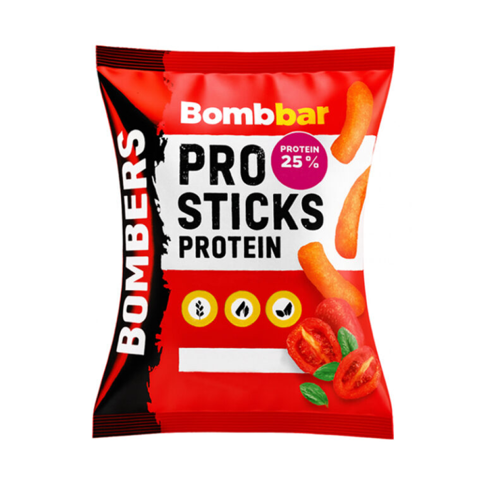 Палочки кукурузные "BOMBBAR" протеиновые со вкусом вяленых томатов, 60 г