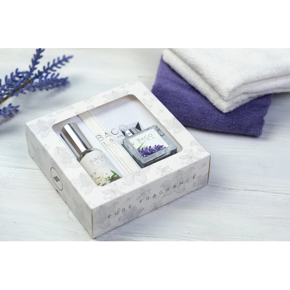 Набор ароматический BAGO HOME (диффузор лаванда 50мл, спрей белый жасмин 30мл) - 4