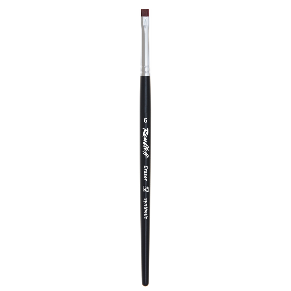 Кисть "Roubloff Eraser", синтетика, плоская, на короткой ручке №6
