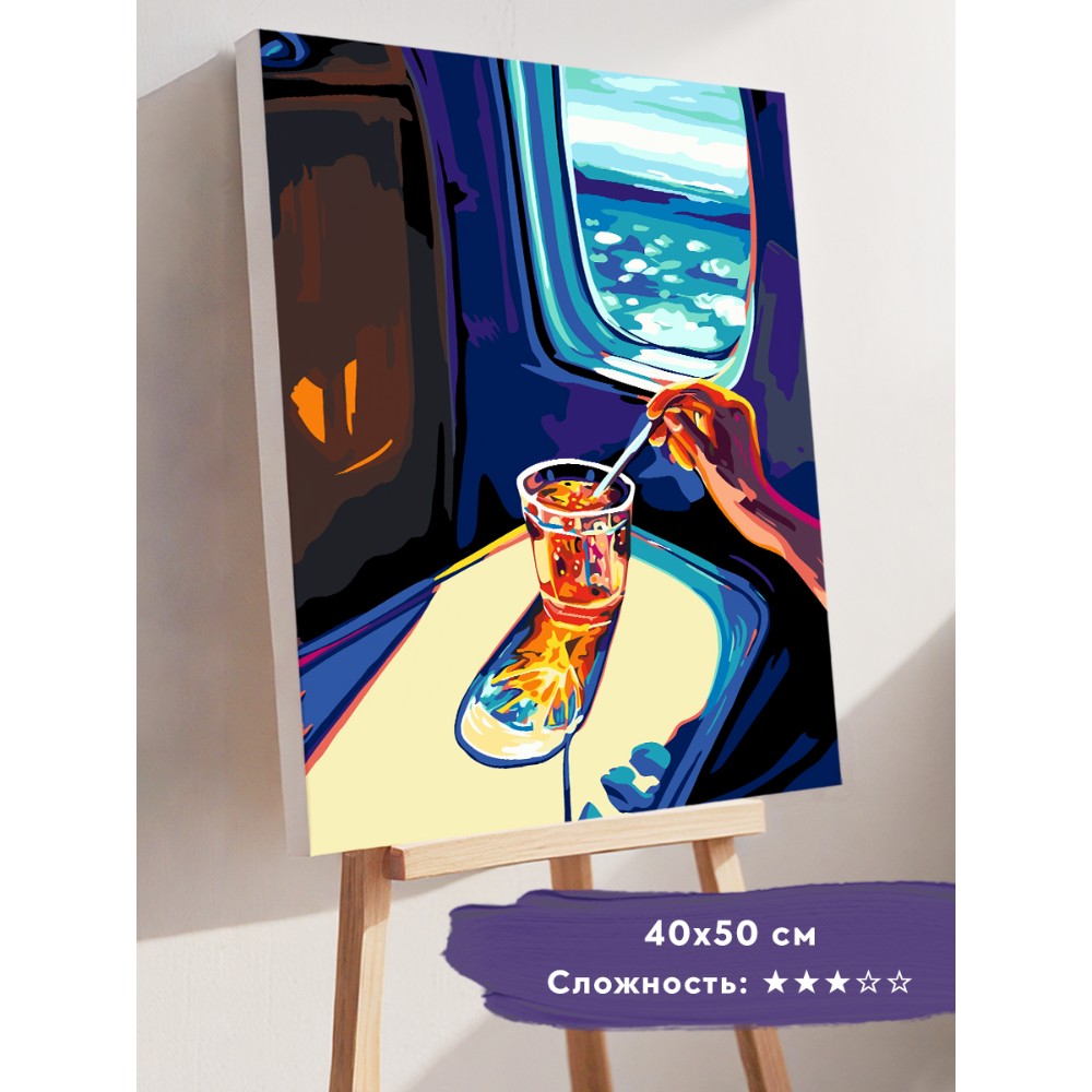 Картина по номерам "Девушка в самолете"