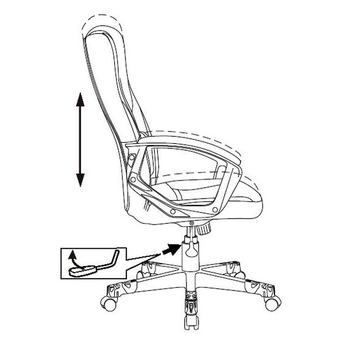 Кресло игровое Бюрократ "Zombie 10", ткань, экокожа, пластик, черный - 7
