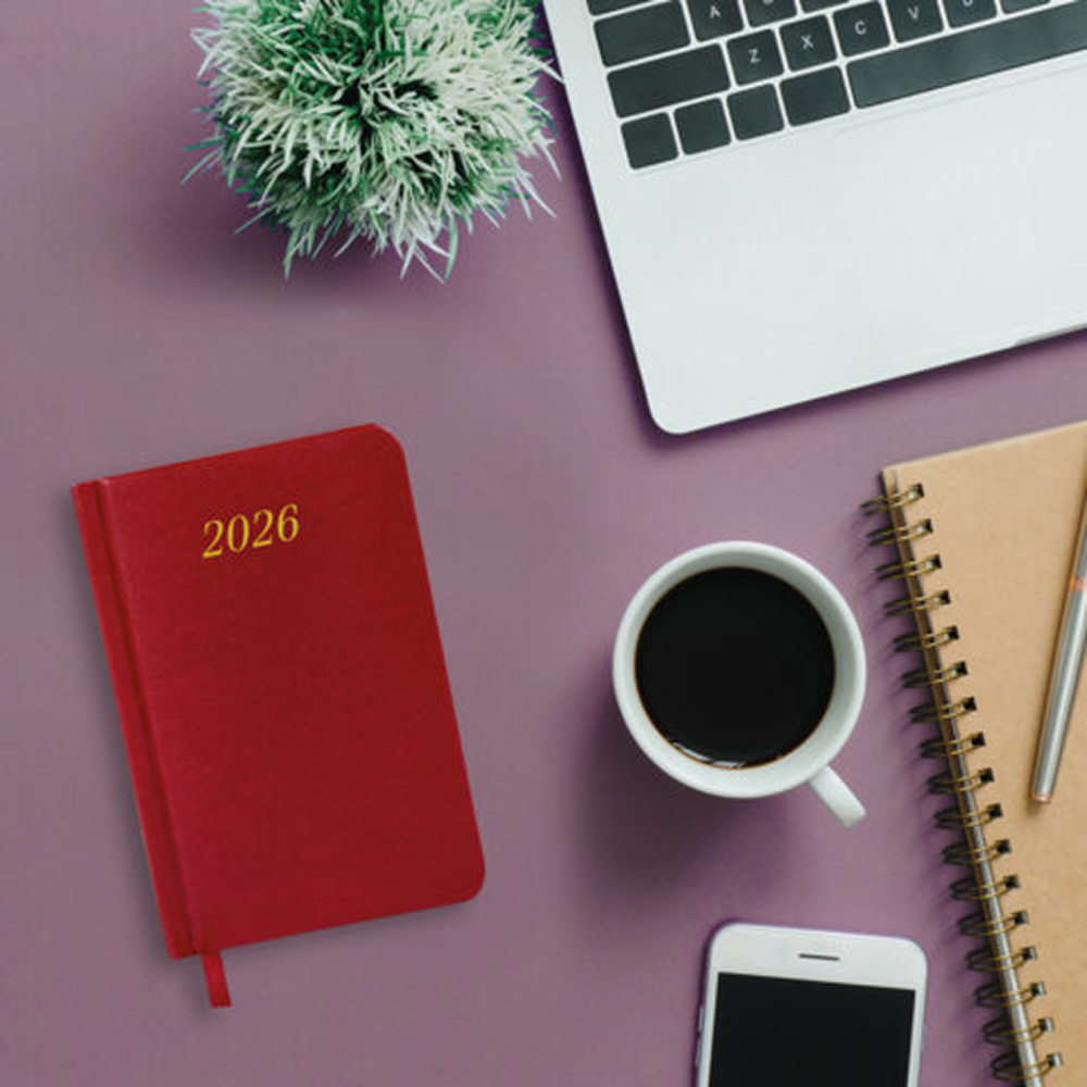 Ежедневник датированный "Iguana" на 2026 год, А6, 336 страниц, красный, срез золотой - 4