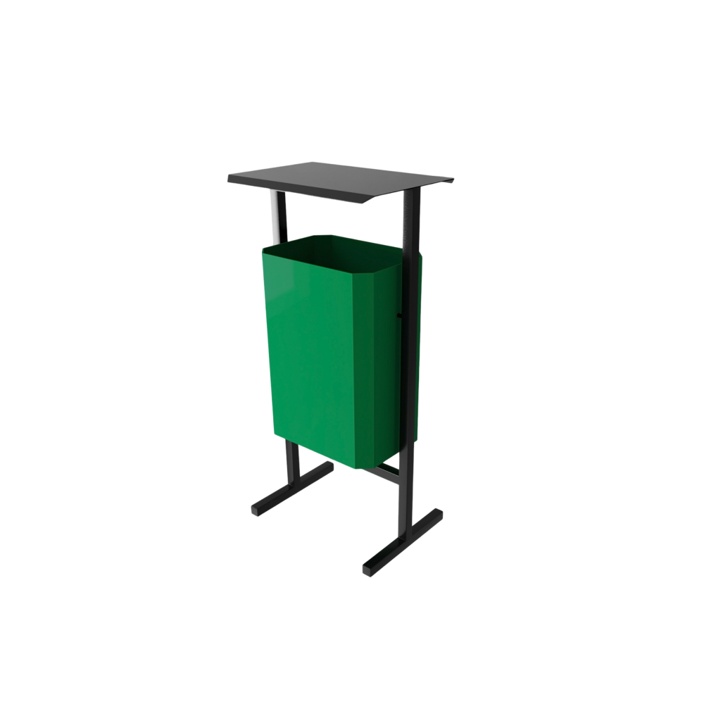 Урна уличная для мусора СТАНДАРТ, 35 л, металл, зелёный