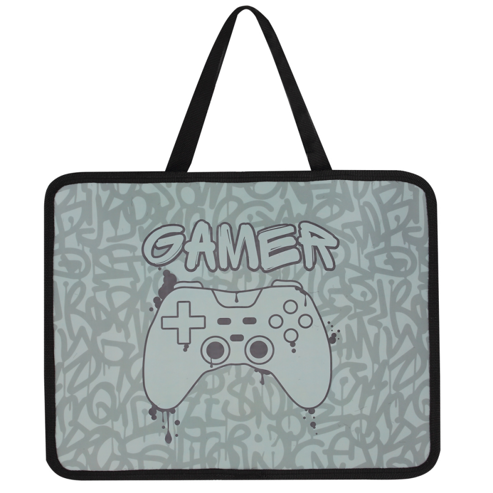 Папка для тетрадей "Gamer", на молнии, серый