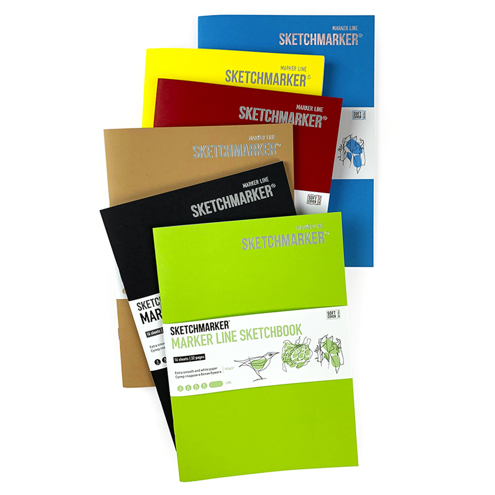 Скетчбук "Sketchmarker marker line", 17.6x25 см, 160 г/м2, 16 листов, лайм - 3