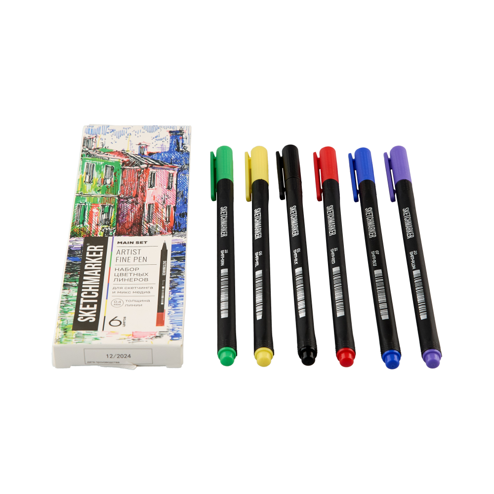 Ручка капиллярная "Sketchmarker Artist fine pen Main", 6 шт - 12
