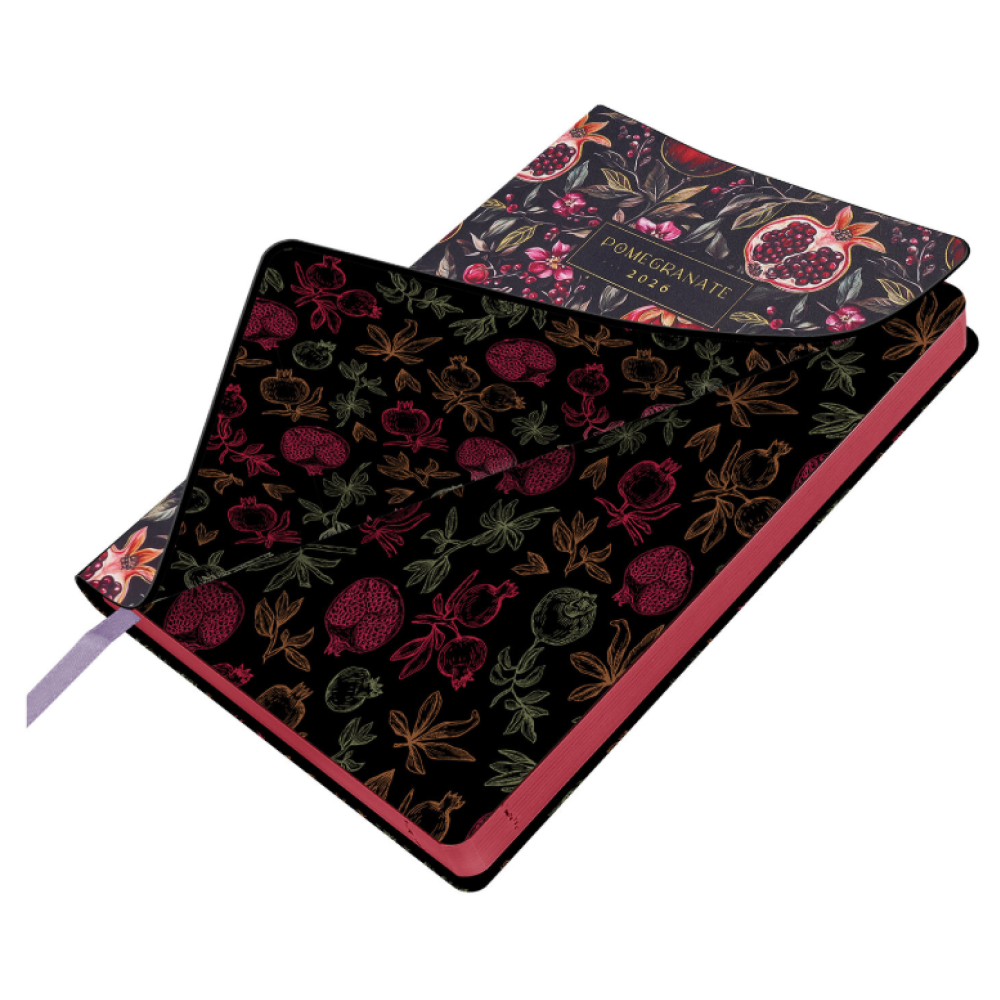 Ежедневник датированный "Vista. Pomegranate", А5, 336 страниц, черный, красный, 2026