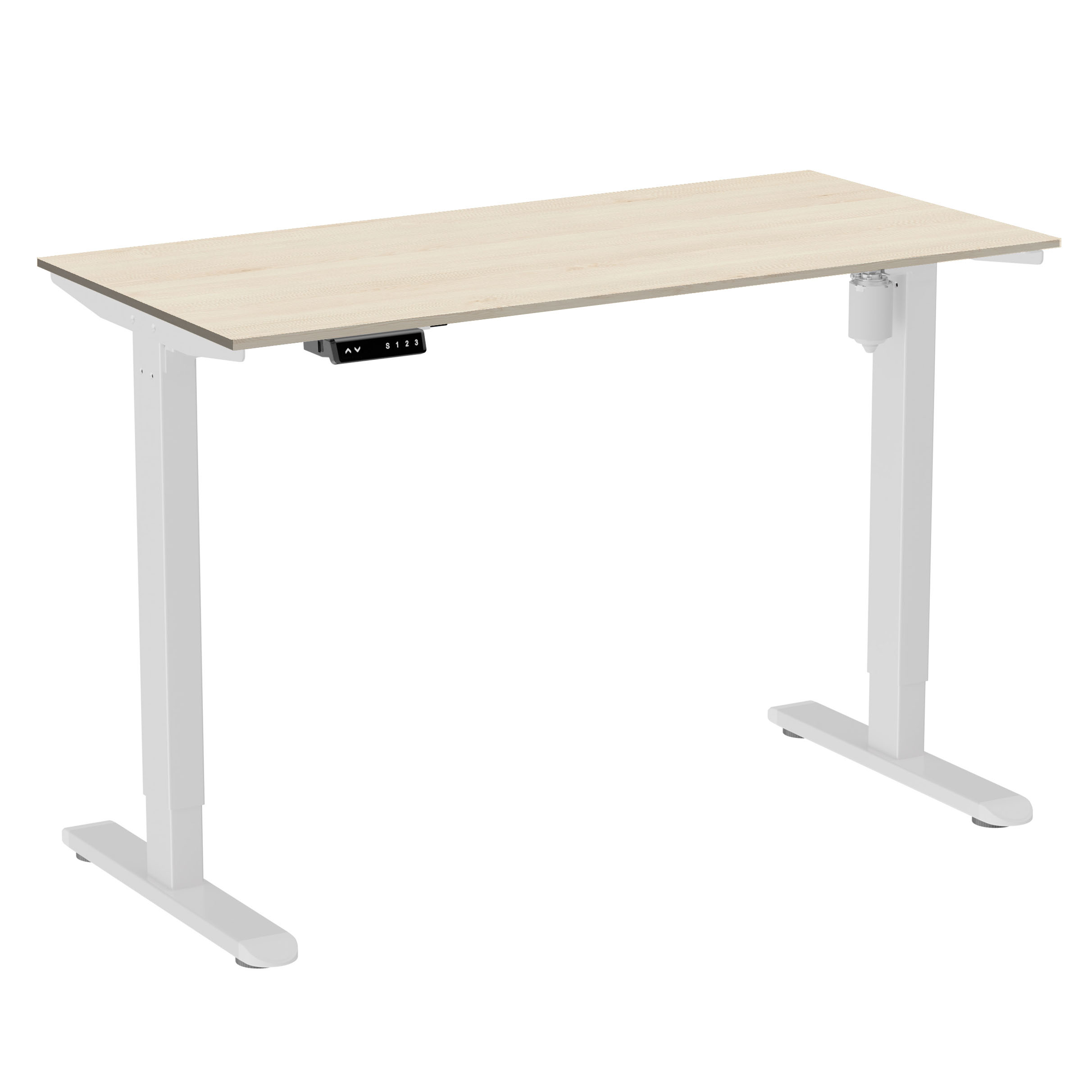 Стол с электроприводом WellDesk Light 1300x675х18 белый/сосна аланд полярная (9116310+9072455)