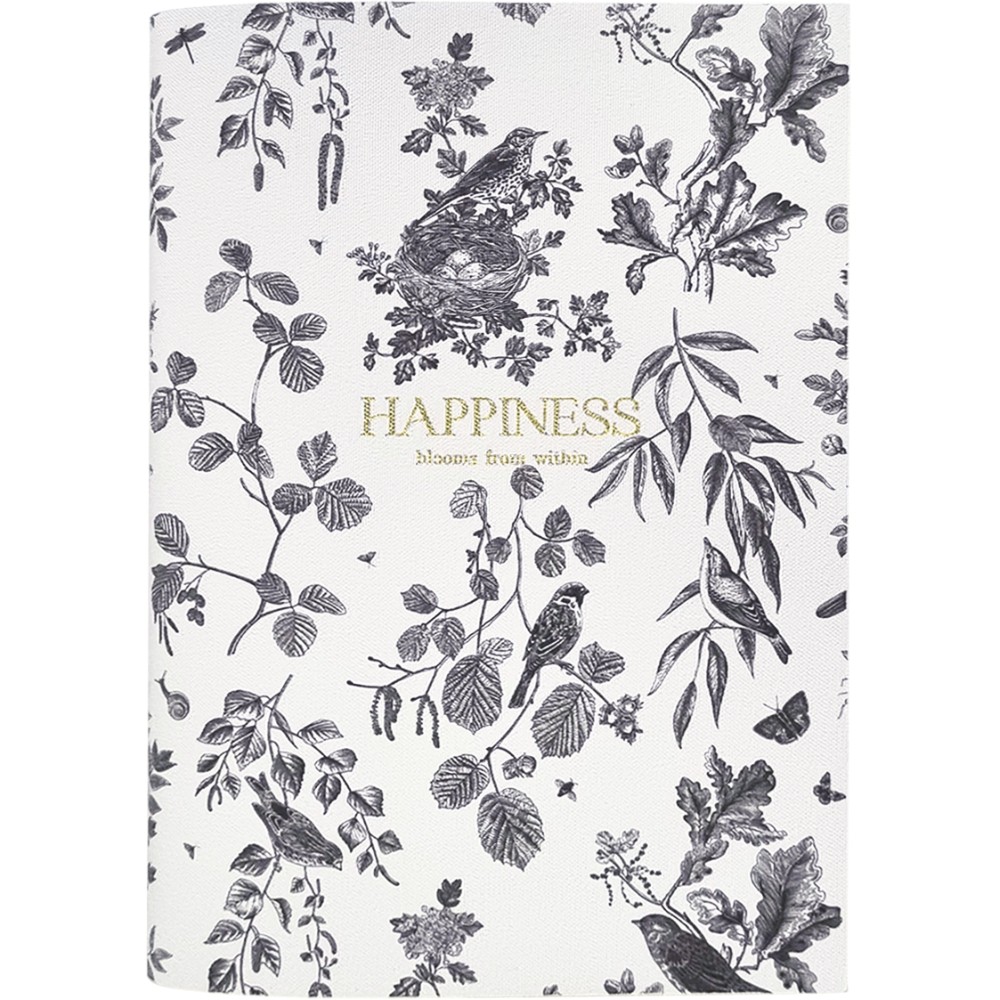 Ежедневник недатированный "Happiness", 2025, А5, 192 страницы, белый, черный