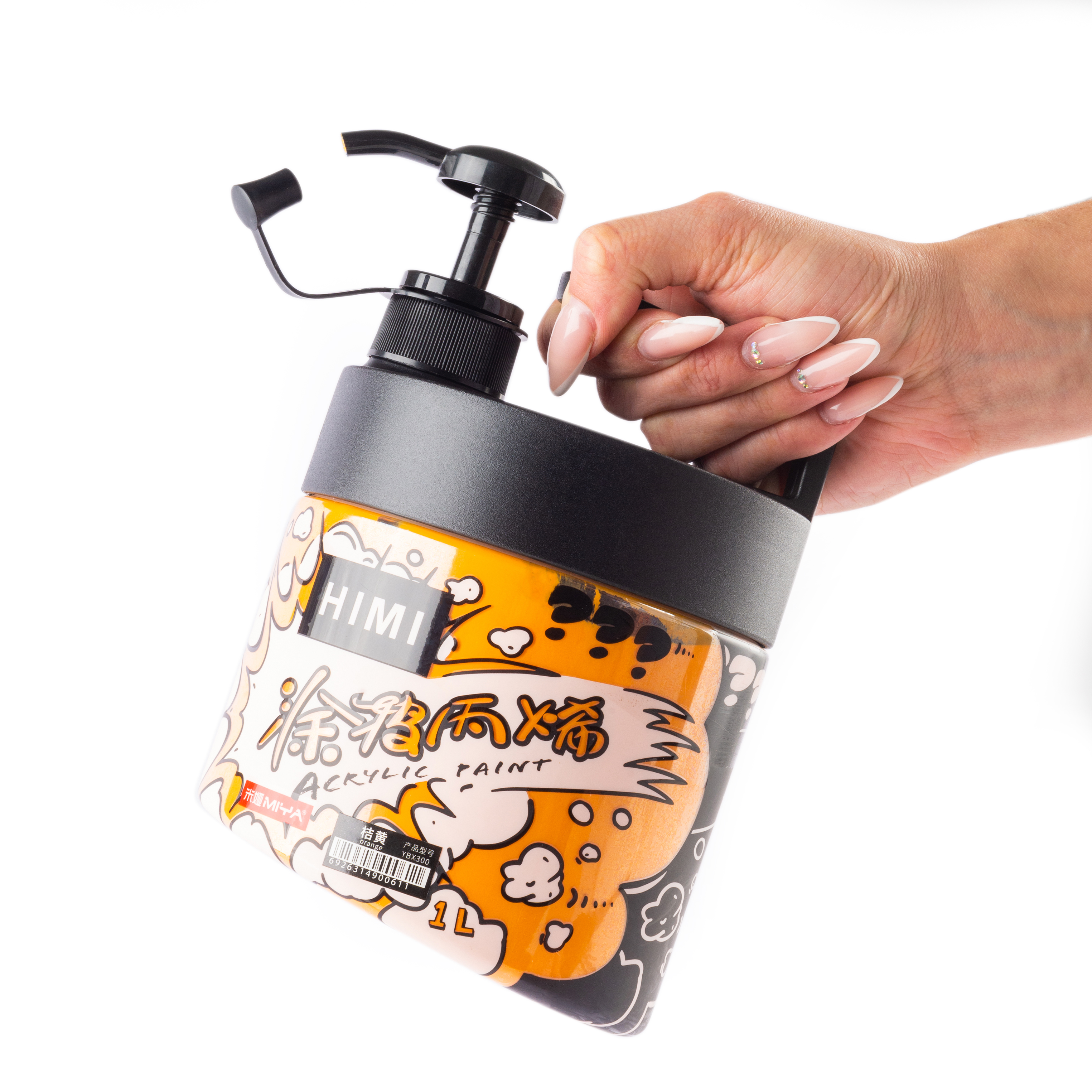 Краски акриловые "Himi Miya", 022 оранжевый, 1 л, банка с помпой - 5