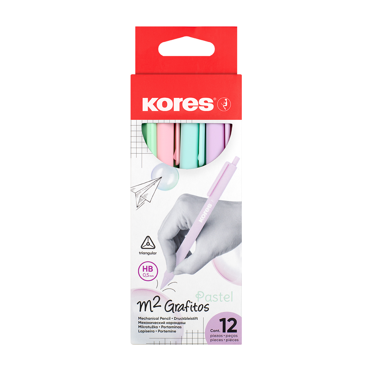 Карандаш автоматический Kores "М2", 0.5 мм, ассорти 