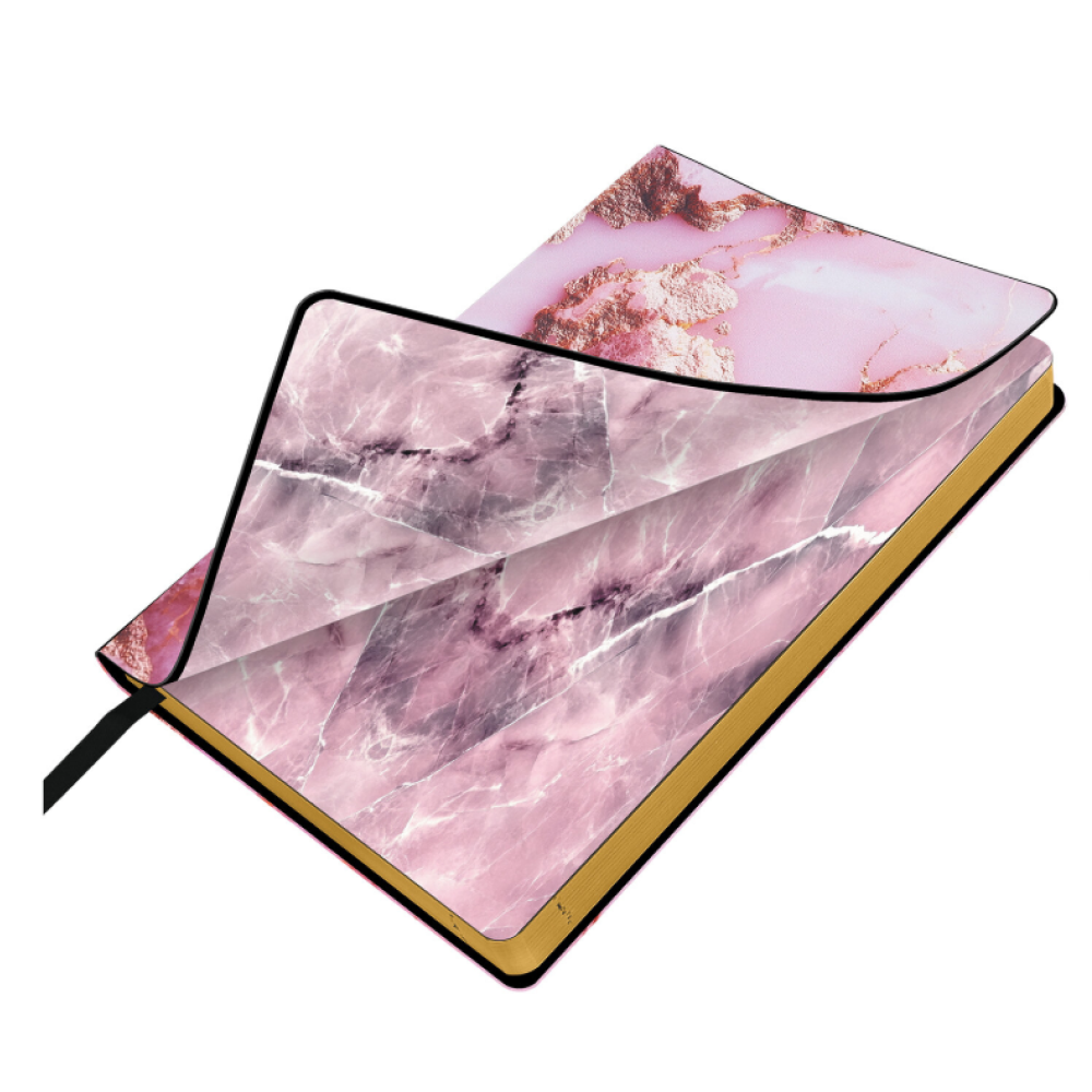 Ежедневник датированный "Vista. Pink marble", А5, 336 страниц, розовый, золотой, 2026