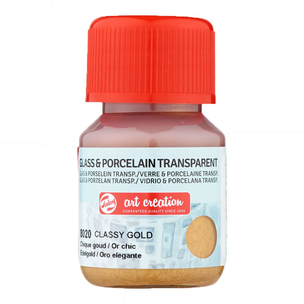 Краски декоративные "GLASS&PORCELAIN TRANSPARENT", 30 мл, 8020 золотистый