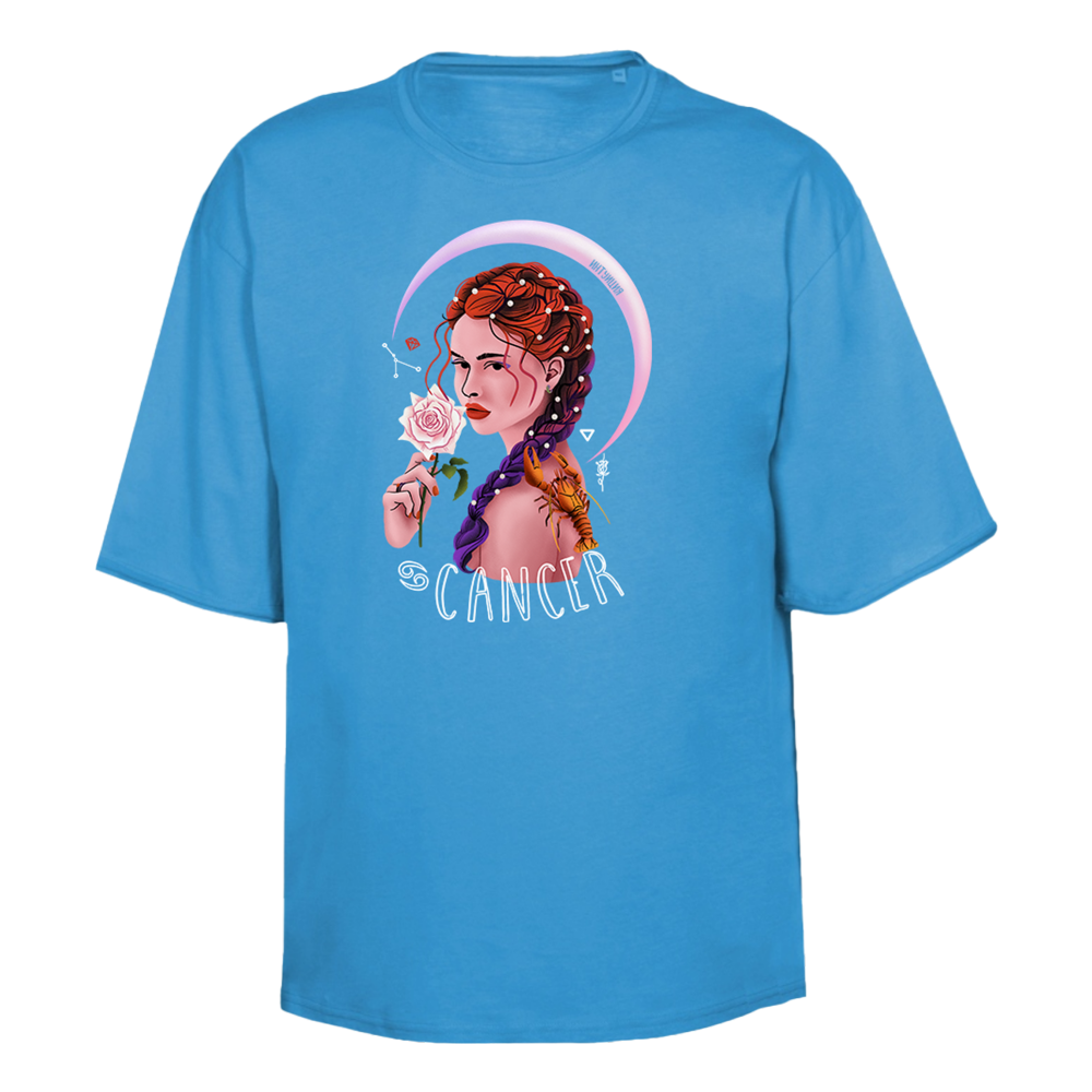 Футболка унисекс "Рак", лазурный, XS-S