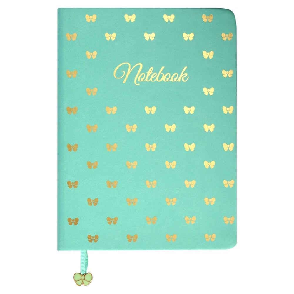 Книга записная "Бантик", А6+, 96 листов, линейка, кожзам., мятный