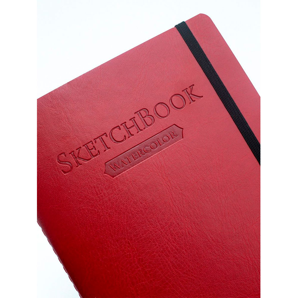 Скетчбук для акварели "Малевичъ", 14.5x19.5 см, 200 г/м2, 18 листов, красный - 4