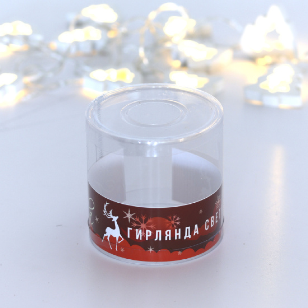 Гирлянда электрическая LED "Нить" с насадками "Елочка", 2,5 м, тепло-белый