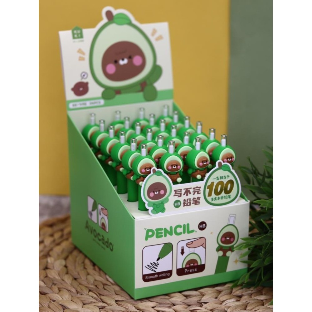 Карандаш вечный "Avocado-bears", ассорти - 7