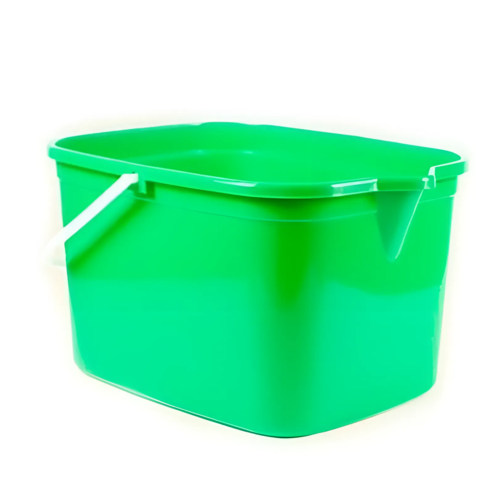 Ведро прямоугольное, 12 л, пластик, зеленый