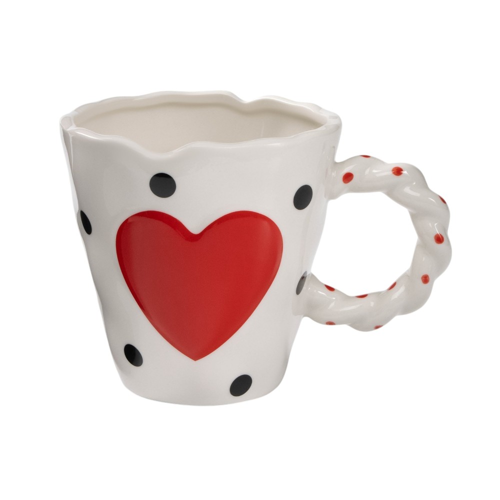 Кружка керамическая "Сердце", 500 мл, белый