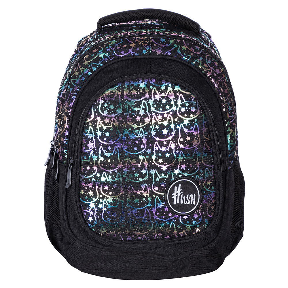 Рюкзак молодежный "Hash neon kitty", чёрный
